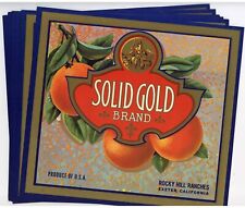 25 Solid Gold Brand, Exeter, California Orange Crate Labels Wholesale picture