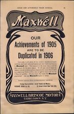 1905 PAPER AD CAR AUTO 4 PG Maxwell 1906 Automobile Tourabout Model H Touring picture