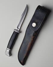 Vintage BUCK USA 102 Woodsman Knife Inverted 2 Line Tang w/ Orig Sheath 1967-72 picture