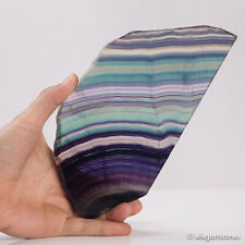 583g Natural Rainbow Fluorite Quartz Slab Polished Crystal Healing Display Decor picture