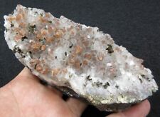 415g gem Red Quartz crystal&Chalcopyrite cluster minerals specimens picture