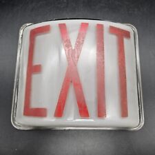 Vtg Frosted Curved Glass Exit Sign picture
