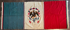 Large Antique 1930s Mexican National Flag Blanket Rug Tapestry, 91 x 37 inches picture