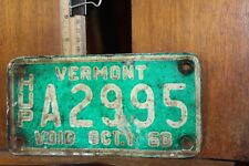 Vintage Vermont HUP License Plate 1968 A2995 ROUGH Highway Use Permit (off road) picture
