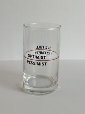 Vintage Clear Glass Optimist/ Pessimist 1/2 Full 1/2 Empty picture