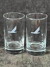 2 Vintage Libbey Piedmont Airlines First Class Airplane Juice Glasses 8oz - 4½”H picture