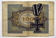 Original WW1 WWI German Iron Cross 2nd Class EK2 Marked LW & 100 RM Banknote picture