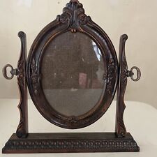 Vintage Victorian Style Ornate Oval Picture Frame Pedestal Pendulum Fits 5x7 picture
