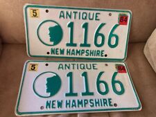1984 New Hampshire Antique Auto License Plate Pair 1166 picture