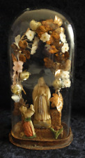 OLD ANTIQUE 18TH EARLY 19TH CENTURY MONASTERY WORK, GLASS CELL BREAD DOUGH O.L.V picture