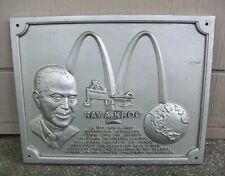 Vintage 1980's McDonald's Metal Plaque Sign Ray A Kroc Restaurant Wall Display picture