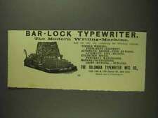 1893 Columbia Bar-Lock Typewriter Ad picture