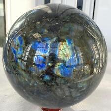 4080g Natural labradorite ball rainbow quartz crystal sphere reiki healing picture