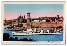 Marseille Bouches-du-Rhône France Postcard Cathedral Fort Saint Jean c1930's picture