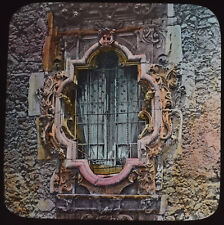 SAN ANTONIO SECOND MISSION WINDOW TEXAS USA 1885 Magic Lantern Slide PHOTO picture