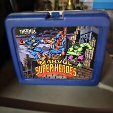 Vintage 1990 Marvel Super Heroes Lunchbox Spiderman Hulk Captain America RARE.   picture