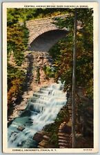 Central Avenue Bridge over Cascadilla Gorge, Cornell University, NY - Postcard picture
