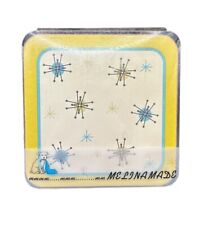 Rare Vintage MelinaMade MCM Atomic Starburst Cork Coaster Set Of 4 picture