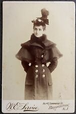 Cabinet Card Photo Lovely Young Woman Fashionable Coat And Hat-Bridgeton NJ picture