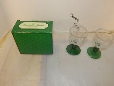 Vintage Avon Emerald Accent Cordial Glasses Set of 2 New Opened Box 1982 picture