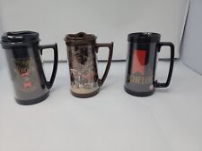 Lot of 3 Vintage Thermo-Serv Plastic Beer Mug 16oz 1970's picture