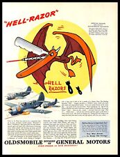 1945 Oldsmobile Aircraft Vintage PRINT AD Navy Dive Bombing Squadron Hell Razors picture