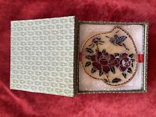 Old Brass and Enamel Floral Decor Sculpture New In Box picture