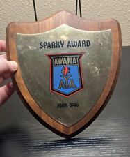 Vintage 70s/80s Awana Club Sparky Award Wall Plaque John 3:16 Flame Logo picture
