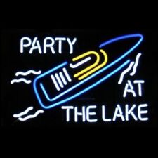 Party At The Lake Speedboat Neon Sign Lamp Light Nightlight Business Decor 20x16 picture