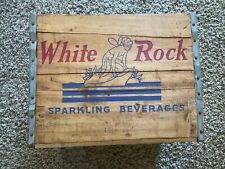 Vintage Antique White Rock Sparkling Beverage Soda Wood Wooden Box Crate Bottle picture