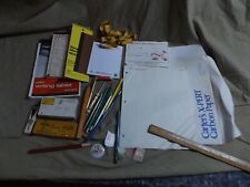 Vintage mid-late 20th C Office Supplies Paper Pads Pens Pencils Rulers Staples picture