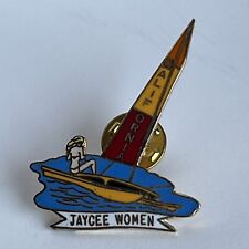California Jaycees Women Sailboat Sailing State Jaycee Lapel Hat Pin Pinback picture