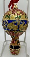 Dillards Trimsetter Cloisonne HOT AIR BALLOON Christmas Ornament Articulated picture