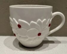 Starbucks Christmas Mug 2004 White Holly Berry or Poinsettia Holiday Coffee Cup picture