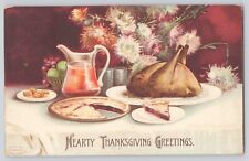 Postcard Thanksgiving Ellen Clapsaddle Turkey Pie Family Meal Embossed 1908 picture