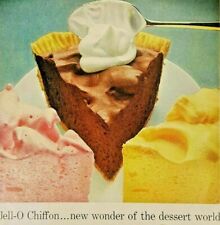 Vintage Life Magazine Color Ad 1958 Jell-O Chiffon Pie Filling Chocolate picture