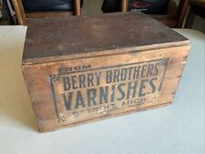 Vintage Berry Brothers Varnish Wooden Crate Box Rustic Advertising Sign Antique picture