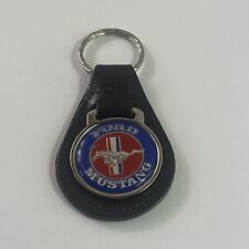 VINTAGE Retro FORD MUSTANG Leather Key Chain Ring Fob picture