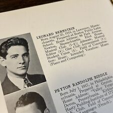 1939 Harvard Class Album, - 1939 Harvard Yearbook - Leonard Bernstein Composer picture