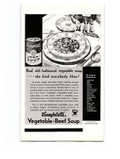 Campbell's Soup Ad: Vintage 1940s - Vegetable-Beef Soup picture