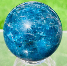 194g Top Natural Gem Quality Blue Apatite Quartz Crystal Sphere Specimen Healing picture