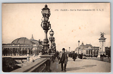 c1910s Paris France Sur Le Pont Alexandre III Antique Postcard picture