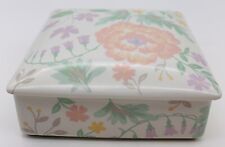 Vintage Hallmark Ceramic Floral Trinket Jewelry Ring Box Made In Japan 4 1/2”w. picture