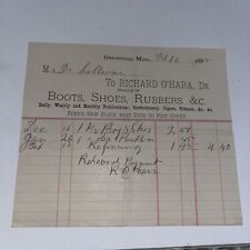 1885 Richard O’Hara Greenfield Shoes Letterhead Invoice: Co A 52nd MA Infantry picture