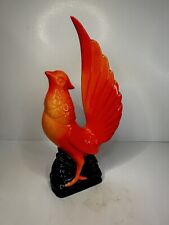 VTG Kitsch RARE  Blaze Orange Pheasant Figure Statue Brinn's GLOWS MCM picture