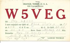 QSL 1953 Orange Texas  radio card picture