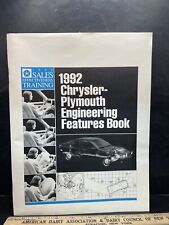 Rare 1992 Chrysler Plymouth Engineering Features Book F2B picture