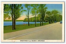 c1940's Greetings From Searcy Country Road Scene AR Unposted Vintage Postcard picture