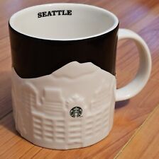 2012 Starbucks Seattlle 3D Relief Series Collectors Mug 16Oz Black White Skyline picture