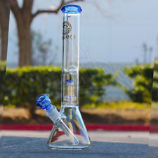 Color Thick Lip & Base Hookah Water Pipe Glass 14 Inch Tobacco Beaker Bong picture